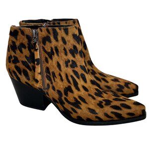 Sam Edelman Walden Womens Size 9M Brown Leopard Print Western Ankle Bootie Zip